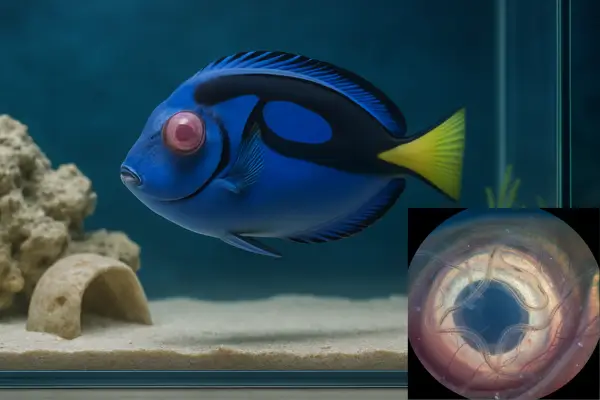 Vermes oculares em peixes